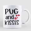 Pugs & Kisses Pug Dog Personalized Coffee Mug