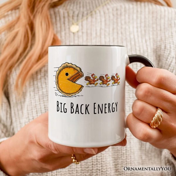 Pumpkin Pie Chasing Turkeys Funny Personalized Mug, Retro Thanksgiving Fall Vibes Gift with Custom Name Pumpkin Pie Chasing Turkeys Funny Personalized Mug, Retro Thanksgiving Fall Vibes Gift with Custom Name