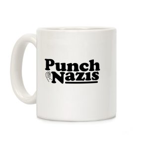 Punch Nazis Black Text Coffee Mug