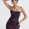 Purple Floral Print Mesh Strap Midi Dress Purple Floral Print Mesh Strap Midi Dress