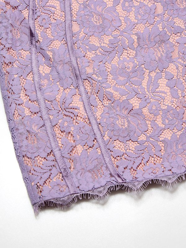 Purple Lace Cupped Strap Mini Dress Purple Lace Cupped Strap Mini Dress