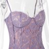 Purple Lace Cupped Strap Mini Dress Purple Lace Cupped Strap Mini Dress
