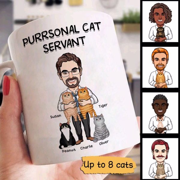 Purrsonal Cat Servant Caricature Personalized Mug