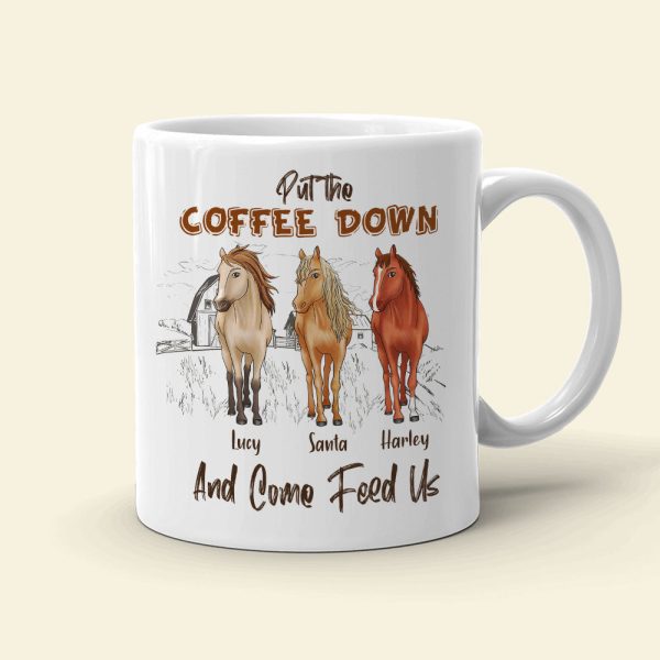 Put The Coffee Down And Come Feed Us Personalized Horse Mug Gift For Horse Lovers