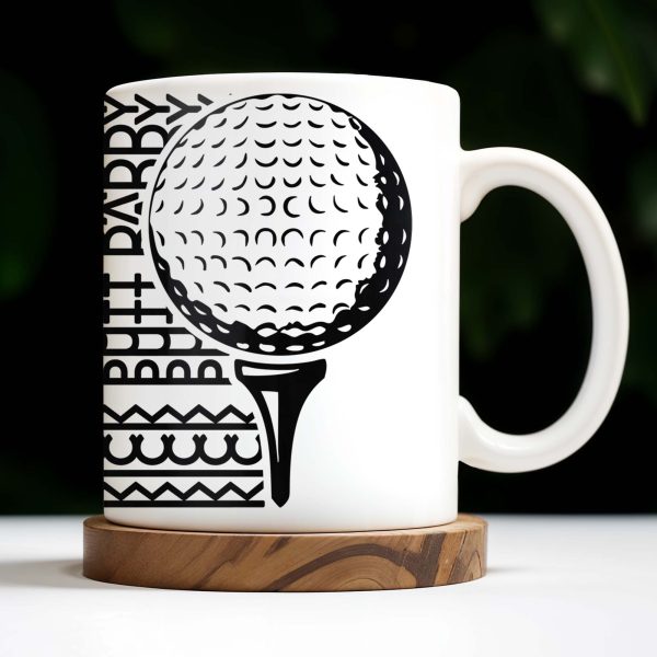 Putt Parry Birdie Golf Ball And Tee Design - Personalized Custom Coffee Mug - DAD221_MG