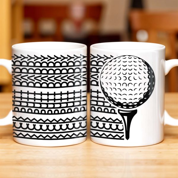 Putt Parry Birdie Golf Ball And Tee Design - Personalized Custom Coffee Mug - DAD221_MG