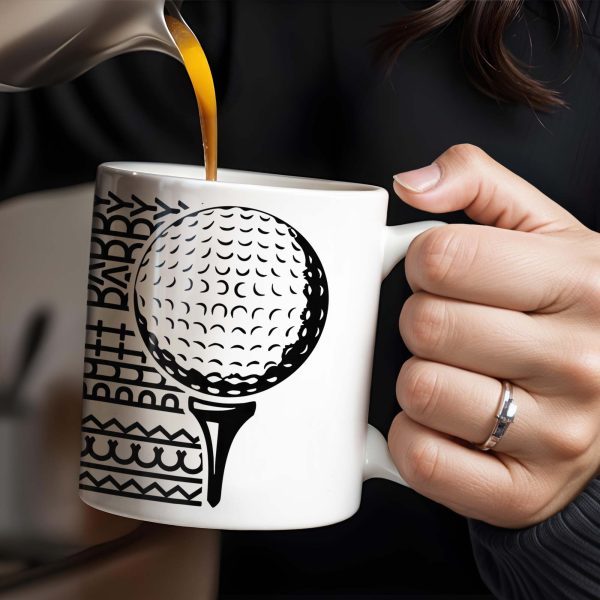 Putt Parry Birdie Golf Ball And Tee Design - Personalized Custom Coffee Mug - DAD221_MG