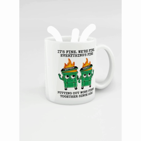 Putting Out Work Fires Together Work Bestie Dumpster Fire Funny Gift For Colleagues Personalized Mug Putting Out Work Fires Together Work Bestie Dumpster Fire Funny Gift For Colleagues Personalized Mug
