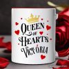 Queen of Hearts Crown Personalized Mug, Royal Retro Valentine Gift with Custom Name Queen of Hearts Crown Personalized Mug, Royal Retro Valentine Gift with Custom Name