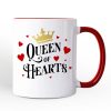 Queen of Hearts Crown Personalized Mug, Royal Retro Valentine Gift with Custom Name Queen of Hearts Crown Personalized Mug, Royal Retro Valentine Gift with Custom Name