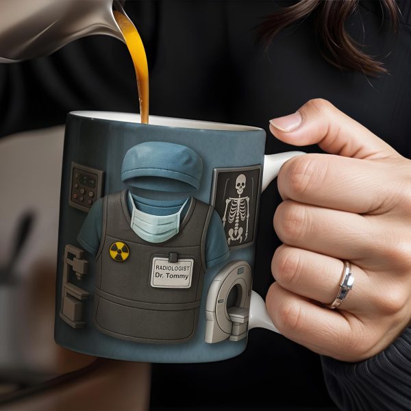 Radiologist Dr. Tommy, Radiology Vest and Medical Mask - Personalized Custom Coffee Mug - DOC001_MG Radiologist Dr. Tommy, Radiology Vest and Medical Mask - Personalized Custom Coffee Mug - DOC001_MG