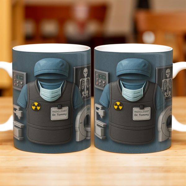 Radiologist Dr. Tommy, Radiology Vest and Medical Mask - Personalized Custom Coffee Mug - DOC001_MG Radiologist Dr. Tommy, Radiology Vest and Medical Mask - Personalized Custom Coffee Mug - DOC001_MG