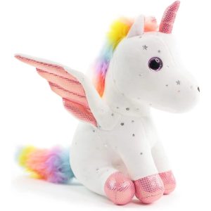 Rainbow Pink Unicorn Plush Soft Stuffed Animal Toy