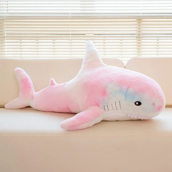 Rainbow Shark Plush Doll - Soft, Colorful Sea Creature Pillow for Kids