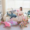 Rainbow Shark Plush Doll - Soft, Colorful Sea Creature Pillow for Kids