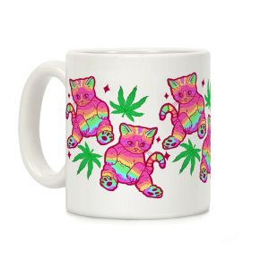 Rainbow Weed Kitty Coffee Mug