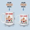 Raising Boys, Surviving Chaos - Family Personalized Custom Mug - Mother's Day, Gift For Mom, Son