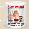 Raising Boys, Surviving Chaos - Family Personalized Custom Mug - Mother's Day, Gift For Mom, Son