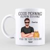 Real Man Good Morning Cat Human Servant Personalized Mug