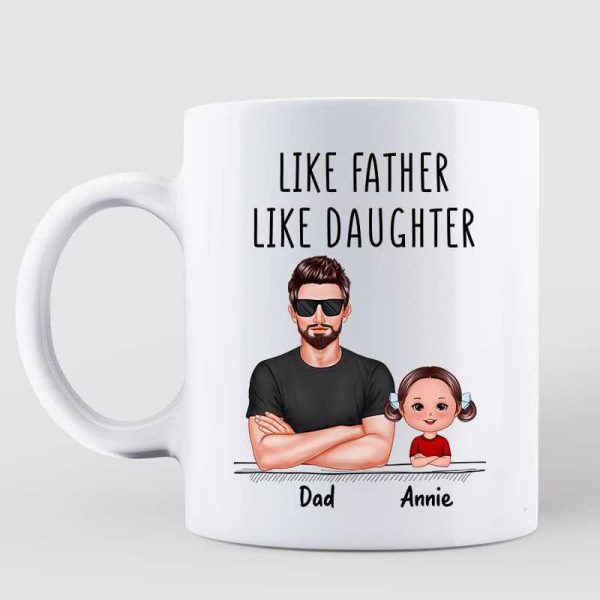 Real Man Like Father Like Daughter Son Doll Kids Father's Day Gift For Dad Daddy Personalized Mug