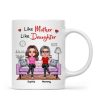 Realistic Mother Daughters Sitting On Sofa Personalized Mug