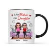 Realistic Mother Daughters Sitting On Sofa Personalized Mug