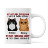 Reason I Wake Up Early Watercolor Cute Cats Personalized Mug