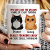 Reason I Wake Up Early Watercolor Cute Cats Personalized Mug