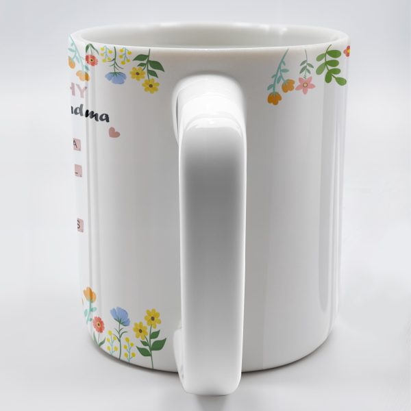 Reasons Why I Love You Grandma Cartoon Character Floral Mug - Personalized Custom Coffee Mug - GRM051_MG