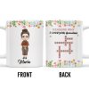 Reasons Why I Love You Grandma Cartoon Character Floral Mug - Personalized Custom Coffee Mug - GRM051_MG