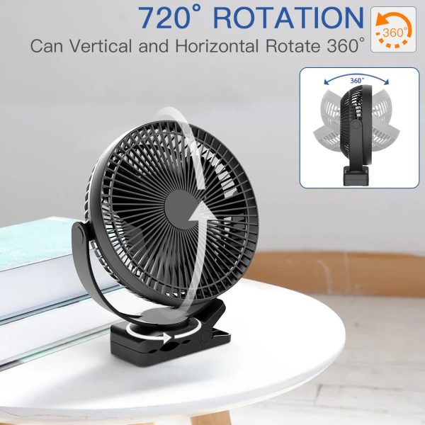 Rechargeable Desk Fan | Portable, Quiet, Clip-On For Home, Office, Outdoor