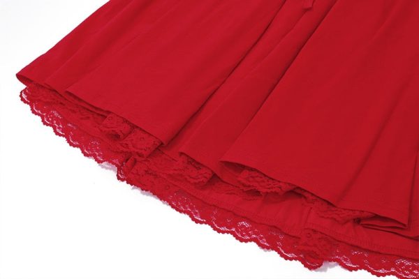 Red Corset Strap Frill Mini Dress Red Corset Strap Frill Mini Dress