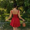 Red Corset Strap Frill Mini Dress Red Corset Strap Frill Mini Dress