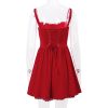 Red Corset Strap Frill Mini Dress Red Corset Strap Frill Mini Dress
