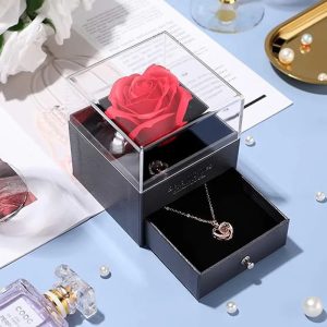 Red Eternal Rose Gift Box for Jewelry and Special Occasions