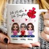 Red Hearts Like Mother Like Daughters Doll Mom And Daughters Sitting Gift For Mom Daughters Personalized Mug Red Hearts Like Mother Like Daughters Doll Mom And Daughters Sitting Gift For Mom Daughters Personalized Mug