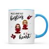 Red Plaid Long Distance Doll Besties Personalized Mug