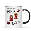 Red Plaid Long Distance Doll Besties Personalized Mug