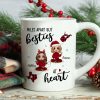 Red Plaid Long Distance Doll Besties Personalized Mug