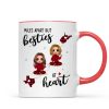 Red Plaid Long Distance Doll Besties Personalized Mug