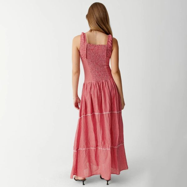 Red Plaid Maxi Dress Red Plaid Maxi Dress