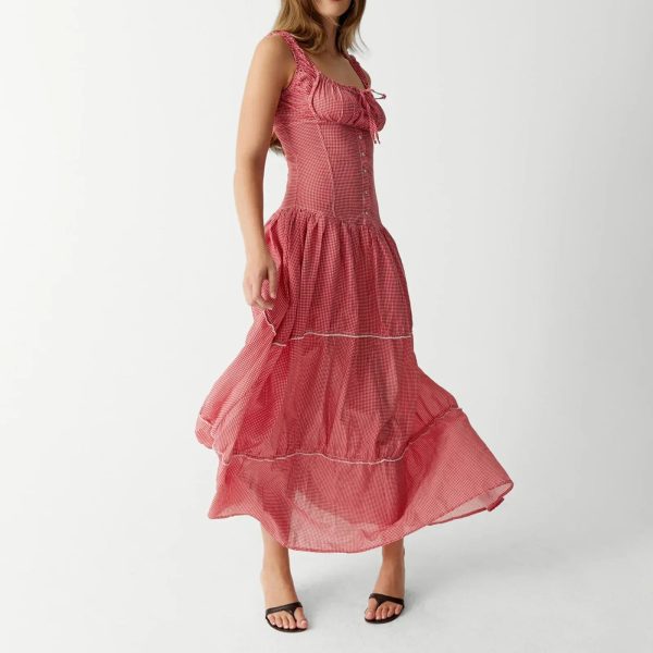 Red Plaid Maxi Dress Red Plaid Maxi Dress