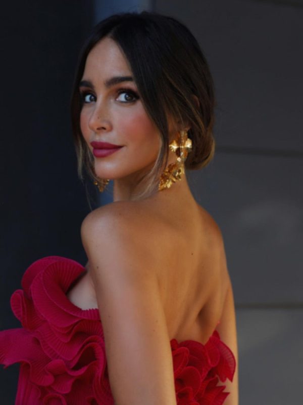 Red Ruffled Pleated Strapless Mini Dress