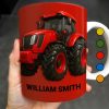 Red Tractor Custom Coffee Mug - Personalized Custom Coffee Mug - FAM336_MG