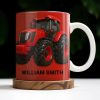 Red Tractor Custom Coffee Mug - Personalized Custom Coffee Mug - FAM336_MG