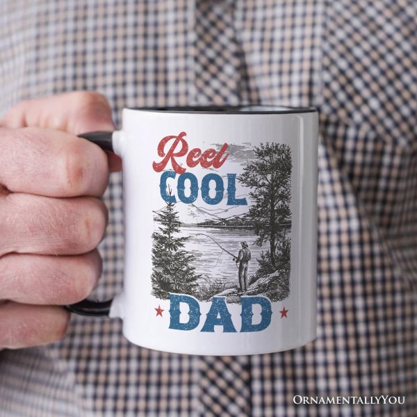 Reel Cool Dad Fishing Personalized Mug, Funny Vintage Fisherman Fatherhood Gift with Custom Name Reel Cool Dad Fishing Personalized Mug, Funny Vintage Fisherman Fatherhood Gift with Custom Name