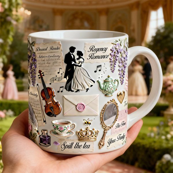 Regency Romance - Personalized White Edge-to-Edge Mug - Gift For Couple HH01