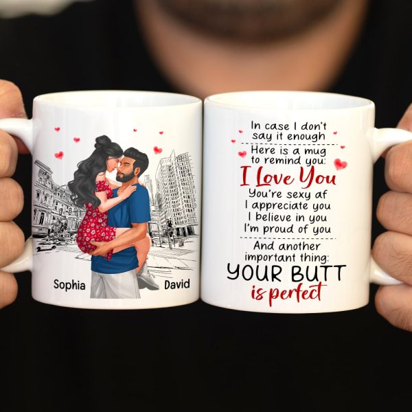 Remind that your Butt Is Perfect, Personalized Coffee Mug, Gift For Valentine's Day, Funny Couple Mug