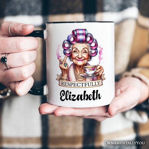 Respectfully Sassy Grandma Personalized Mug, Funny Old Lady Gift with Custom Name for Sarcastic Nanas Respectfully Sassy Grandma Personalized Mug, Funny Old Lady Gift with Custom Name for Sarcastic Nanas