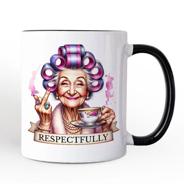 Respectfully Sassy Grandma Personalized Mug, Funny Old Lady Gift with Custom Name for Sarcastic Nanas Respectfully Sassy Grandma Personalized Mug, Funny Old Lady Gift with Custom Name for Sarcastic Nanas